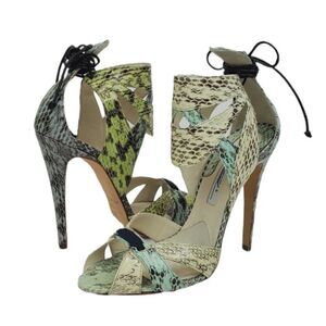 MISMATCHED Brian Atwood Uma Snakeskin Multicolored High Heels Sandals SH-034
